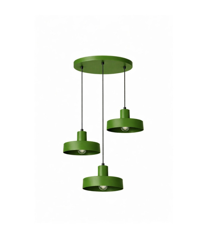 Velyo Cluster Pendant Ceiling Light Green 3x E27-1