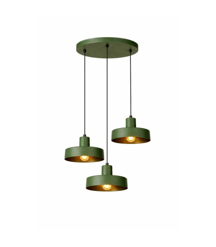Velyo Cluster Pendant Ceiling Light Green 3x E27-2