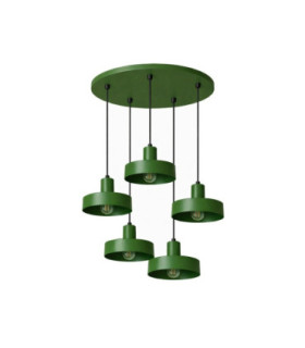 Velyo Cluster Pendant Ceiling Light Green 5x E27-1