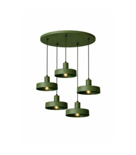 Velyo Cluster Pendant Ceiling Light Green 5x E27-2