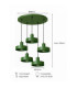 Velyo Cluster Pendant Ceiling Light Green 5x E27-5