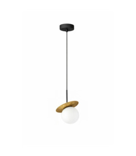 Aura Globe Pendant Ceiling Light Black Gold White Glass Shade 1x E27-1