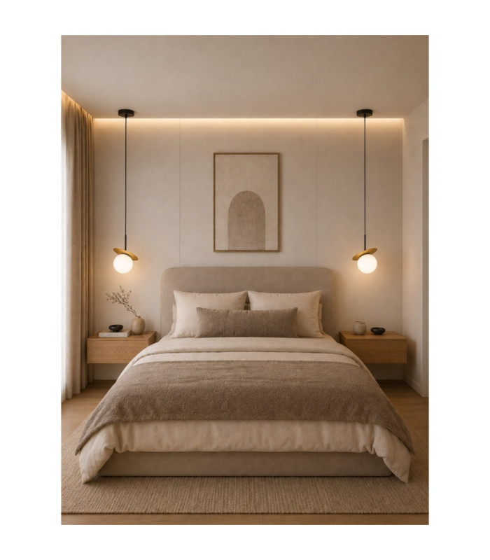 Aura Globe Pendant Ceiling Light Black Gold White Glass Shade 1x E27-3