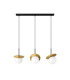 Aura Bar Pendant Ceiling Light Black Gold White Glass Shade 3x E27-1