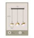 Aura Bar Pendant Ceiling Light Black Gold White Glass Shade 3x E27-4