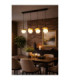 Aura Bar Pendant Ceiling Light Black Gold White Glass Shade 4x E27-2