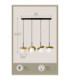 Aura Bar Pendant Ceiling Light Black Gold White Glass Shade 4x E27-4