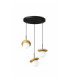 Aura Cluster Pendant Ceiling Light Black Gold White Glass Shade 3x E27-1