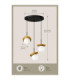 Aura Cluster Pendant Ceiling Light Black Gold White Glass Shade 3x E27-4
