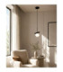 Aura Globe Pendant Ceiling Light Black White Glass Shade 1x E27-2