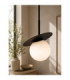 Aura Globe Pendant Ceiling Light Black White Glass Shade 1x E27-3