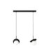 Aura Bar Pendant Ceiling Light Black White Glass Shade 2x E27-1