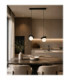 Aura Bar Pendant Ceiling Light Black White Glass Shade 2x E27-2