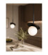 Aura Bar Pendant Ceiling Light Black White Glass Shade 2x E27-3