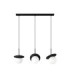 Aura Bar Pendant Ceiling Light Black White Glass Shade 3x E27-1