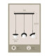 Aura Bar Pendant Ceiling Light Black White Glass Shade 3x E27-4