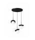 Aura Cluster Pendant Ceiling Light Black White Glass Shade 3x E27-1