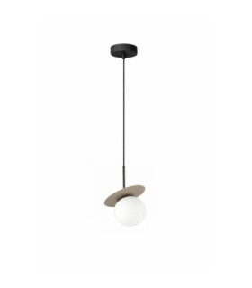 Aura Globe Pendant Ceiling Light Black Beige White Glass Shade 1x E27-1
