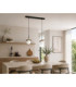 Aura Bar Pendant Ceiling Light Black Beige White Glass Shade 2x E27-2