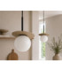 Aura Bar Pendant Ceiling Light Black Beige White Glass Shade 2x E27-3