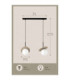 Aura Bar Pendant Ceiling Light Black Beige White Glass Shade 2x E27-4