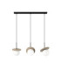 Aura Bar Pendant Ceiling Light Black Beige White Glass Shade 3x E27-1