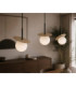 Aura Bar Pendant Ceiling Light Black Beige White Glass Shade 3x E27-3