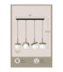 Aura Bar Pendant Ceiling Light Black Beige White Glass Shade 4x E27-4