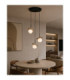 Aura Cluster Pendant Ceiling Light Black Beige White Glass Shade 3x E27-2