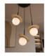 Aura Cluster Pendant Ceiling Light Black Beige White Glass Shade 3x E27-3