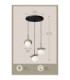 Aura Cluster Pendant Ceiling Light Black Beige White Glass Shade 3x E27-4