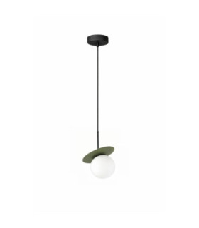 Aura Globe Pendant Ceiling Light Black Green White Glass Shade 1x E27-1