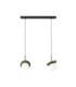 Aura Bar Pendant Ceiling Light Black Green White Glass Shade 2x E27-1