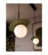 Aura Bar Pendant Ceiling Light Black Green White Glass Shade 2x E27-3