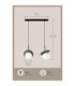 Aura Bar Pendant Ceiling Light Black Green White Glass Shade 2x E27-4