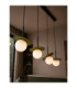 Aura Bar Pendant Ceiling Light Black Green White Glass Shade 4x E27-3