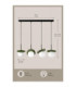 Aura Bar Pendant Ceiling Light Black Green White Glass Shade 4x E27-4