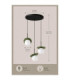 Aura Cluster Pendant Ceiling Light Black Green White Glass Shade 3x E27-4