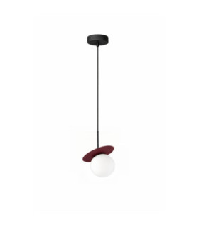 Aura Globe Pendant Ceiling Light Black Burgundy White Glass Shade 1x E27-1