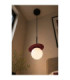 Aura Globe Pendant Ceiling Light Black Burgundy White Glass Shade 1x E27-3