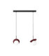 Aura Bar Pendant Ceiling Light Black Burgundy White Glass Shade 2x E27-1