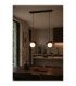 Aura Bar Pendant Ceiling Light Black Burgundy White Glass Shade 2x E27-2