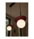 Aura Bar Pendant Ceiling Light Black Burgundy White Glass Shade 2x E27-3