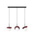 Aura Bar Pendant Ceiling Light Black Burgundy White Glass Shade 3x E27-1