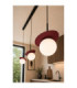 Aura Bar Pendant Ceiling Light Black Burgundy White Glass Shade 3x E27-3