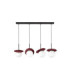 Aura Bar Pendant Ceiling Light Black Burgundy White Glass Shade 4x E27-1