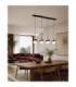 Aura Bar Pendant Ceiling Light Black Burgundy White Glass Shade 4x E27-2