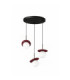 Aura Cluster Pendant Ceiling Light Black Burgundy White Glass Shade 3x E27-1