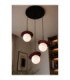 Aura Cluster Pendant Ceiling Light Black Burgundy White Glass Shade 3x E27-3