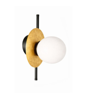 Luma Globe Wall Lights Black Gold White Glass Shade 1x E27-1